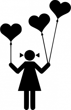 Girl Balloon Heart Love Kid Person Balloons Svg Png Icon Free ...
