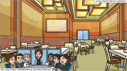A Female Executive Running A Board Meeting and A Restaurant Dining Room  Background