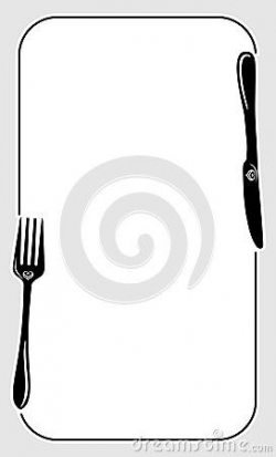 Blank template of menu card background with frame. A cute ...