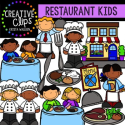 Restaurant Kids {Creative Clips Digital Clipart}