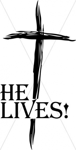 Resurrection Clipart He Lives | Cross Word Art
