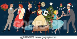 Vector Art - Retro christmas party. EPS clipart gg89256722 ...