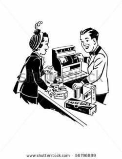 At The Checkout - Shopping - Retro Clip Art by RetroClipArt ...