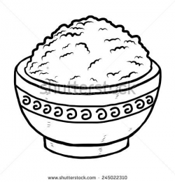 Black And White Cooked Rice Clipart - Clip Art Library