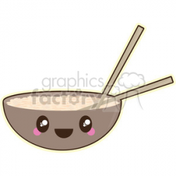 cartoon Rice Bowl illustration clip art image clipart. Royalty-free clipart  # 393870