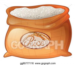Vector Clipart - Bag of rice on white background. Vector ...