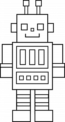Cute Colorable Robot - Free Clip Art