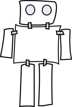 clipartist.net » Clip Art » Blue Robot Black White Art Halloween SVG