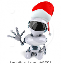 Christmas Robot Clipart #435559 - Illustration by Julos
