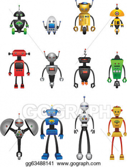 EPS Vector - Colourful robots. Stock Clipart Illustration ...