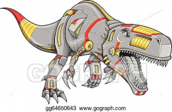 EPS Vector - Robot cyborg t-rex dinosaur. Stock Clipart ...