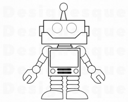 Robot Outline #2 SVG, Robot SVG, Alien Svg, Robot Clipart, Robot Files for  Cricut, Robot Cut Files For Silhouette, Robot Dxf, Png Eps Vector