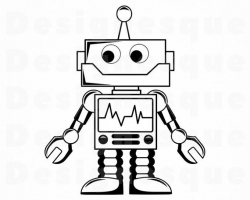 Robot Outline SVG, Robot SVG, Alien Svg, Robot Clipart, Robot Files for  Cricut, Robot Cut Files For Silhouette, Robot Dxf, Png, Eps, Vector