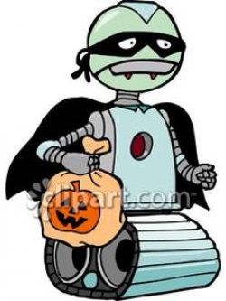 Robot Trick Or Treating on Halloween - Royalty Free Clipart ...