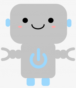 Clipart Kawaii Robot With Power Symbol - Robot Kawaii PNG ...