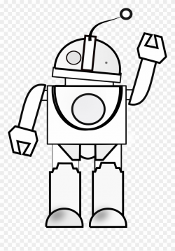 Robot Waving White Black Png Image - Colour By Numbers Robot ...