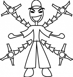 clipartist.net » Clip Art » man robot arm black white black white ...