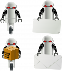 Clipart - robot carrying things