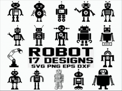 Robot SVG/ Robot Clipart/ Cut Files/ Cricut/ Silhouette ...