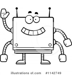 Square Robot Clipart #1142749 - Illustration by Cory Thoman