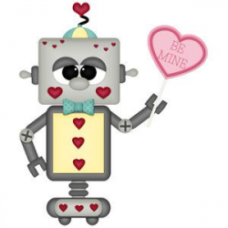 Valentine robot with lollipop | LOVE Clipart | Valentines ...