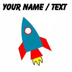 Custom Cartoon Rocket Ship Mousepad by MyFunGraphics