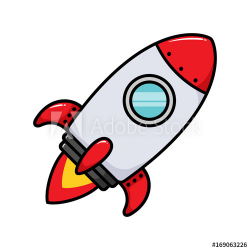 Cartoon Rocket Ship Vector Illustration - Buy this stock ...