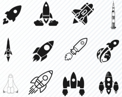 Rocket Svg Bundle - Rocket Ship Vector Images Silhouette Clip Art Space  Rocket SVG Files For Cricut- Eps, Png, dxf Space ClipArt Rocketship