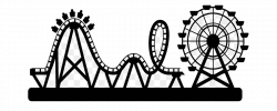 Roller Coaster Clipart Black And White Transparent Png - AZPng