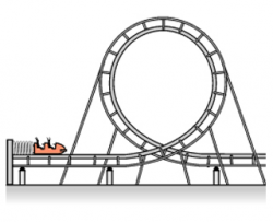 An kg roller coaster car is launched from a gi clipart ...