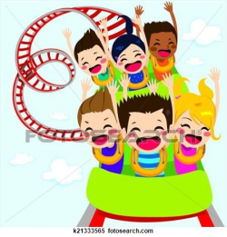 Roller Coaster Children Clipart | Sunday School | Happy kids ...