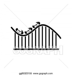 Stock Illustration - Roller coaster black simple icon. Clip ...