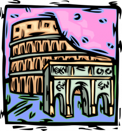 Roman Forum Coliseum Amphitheater - Vector Image