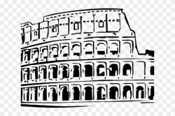Colosseum Clipart Colloseum - Rome Clipart Black And White ...