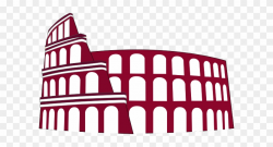 Colosseum Rome Simplified Bordeaux Clip Art At Clker - Rome ...