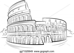 Vector Art - Drawing colosseum, rome, italy. Clipart Drawing ...