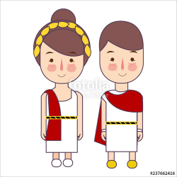 Girl and boy wearing Ancient Rome Greek costume for school ...