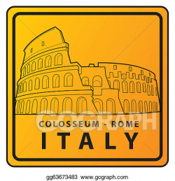 EPS Illustration - Rome collosseum travel sign. Vector ...