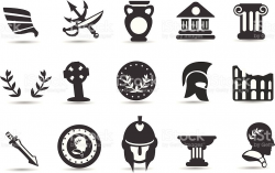 A set of mixed ancient roman symbols from mystockicons ...
