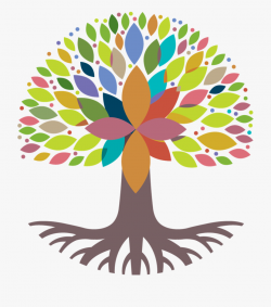 Tree Clipart School - Colorful Tree With Roots Png ...