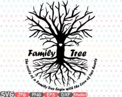 Family Tree Silhouette clipart love two hearts Studio3 family love roots  532as