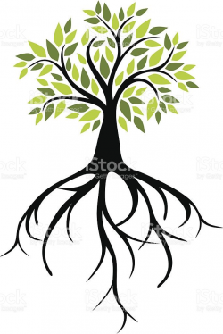 Silhouette Of A Tree Roots Clip Art, Vector Images ...