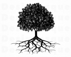 Tree With Roots #3 SVG, Family Tree SVG, Tree With Roots Clipart, Tree With  Roots Cut Files For Silhouette, Files for Cricut, Dxf, Png, Eps