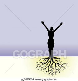 Vector Stock - Woman with tree roots. Clipart Illustration ...