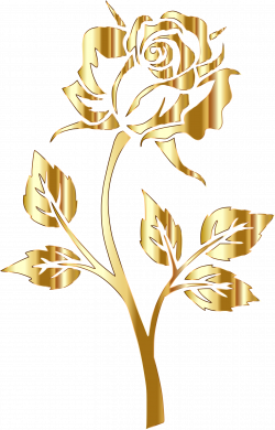 Clipart - Gold Rose Silhouette No Background