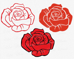 Rose Flower SVG / Rose Shape / Floral Rose SVG cutting file for Cricut,  Silhouette, Brother etc. Clipart and Vector Rose, Flourish svg