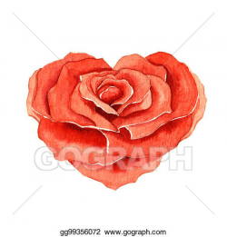 Stock Illustration - Rose in the shape of a heart. Clipart ...