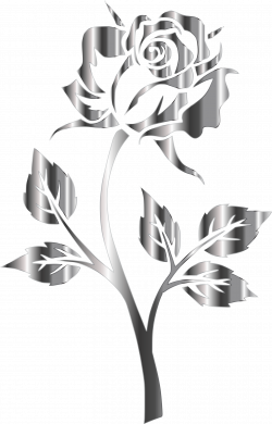 Clipart - Stainless Steel Rose Silhouette No Background