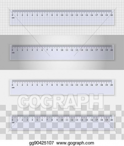 Vector Stock - Transparent plastic ruler 20 centimeters ...