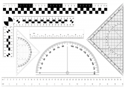 Ruler printable • Ruler clipart • Rule digital • Protractor printable •  Scale ruler • Print and cut • Inclinometer • Corner • Paper ruler